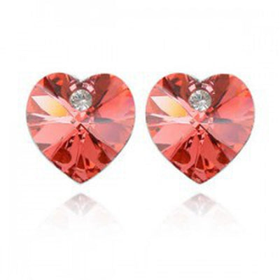 Colorful Heart Crystal Alloy Stud Earrings