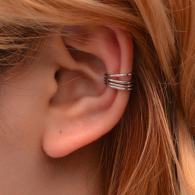 Minimalist Multi-Layer Copper Ear Cuff Clip-On Earrings