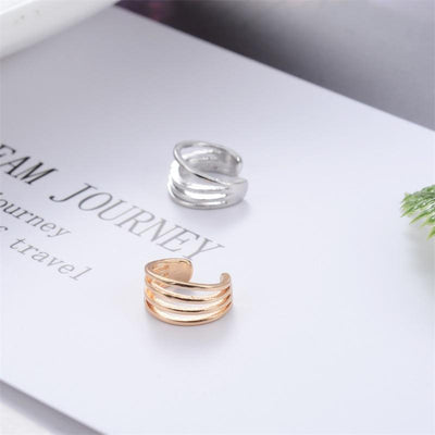 Minimalist Multi-Layer Copper Ear Cuff Clip-On Earrings