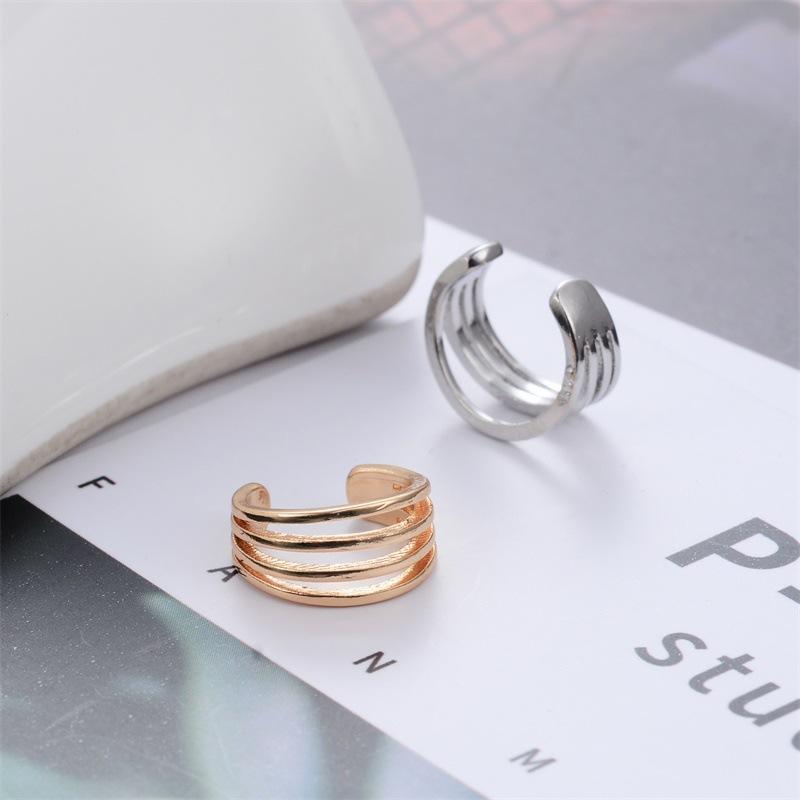 Minimalist Multi-Layer Copper Ear Cuff Clip-On Earrings