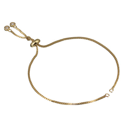 Simple DIY Adjustable Gold-Plated Box Chain Bracelet for Women