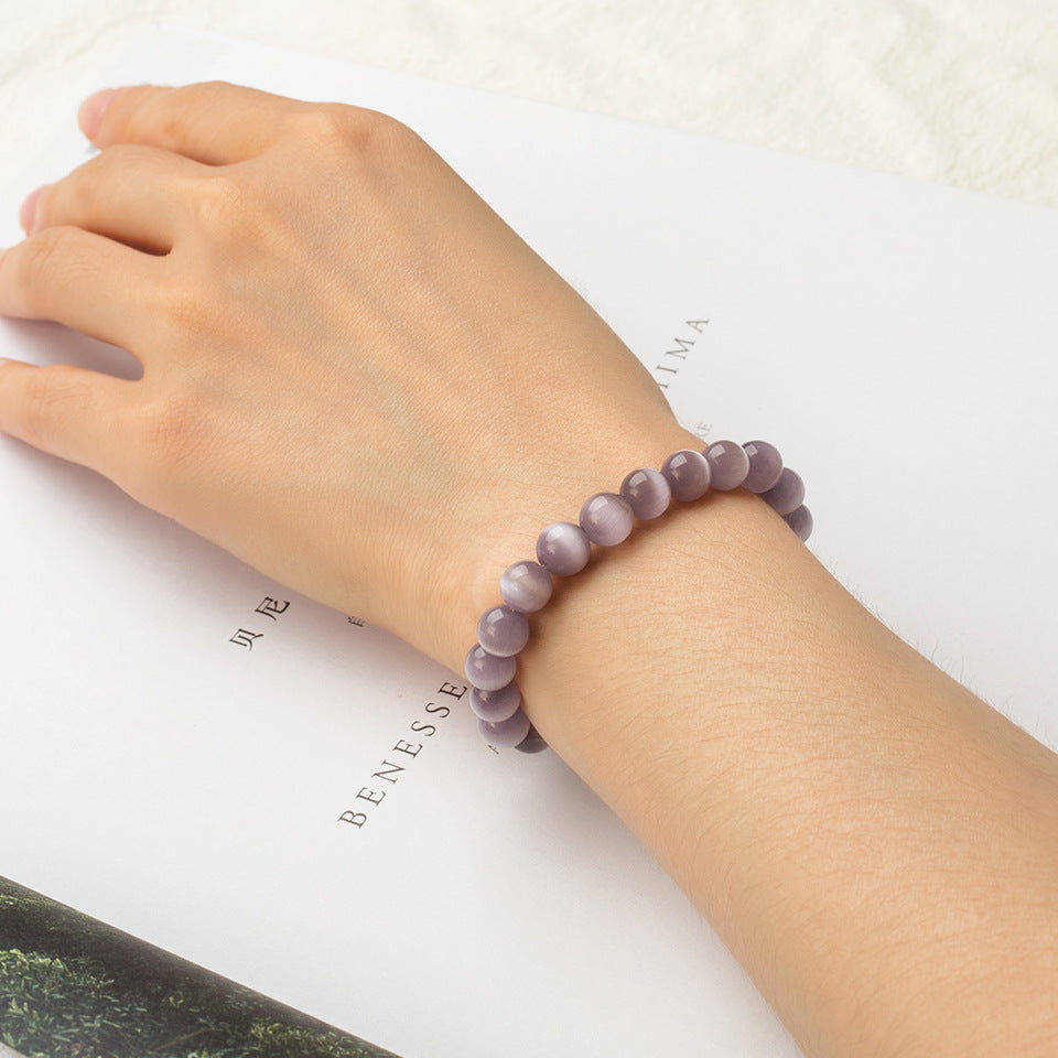 Frosted Opal & Cat's Eye Stone Energy Bracelet