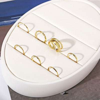 Simple Geometric Adjustable Punk Ring Set for Women and Men