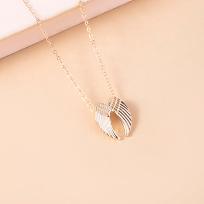 Simple Geometric Angel Wings Pendant Alloy Necklace