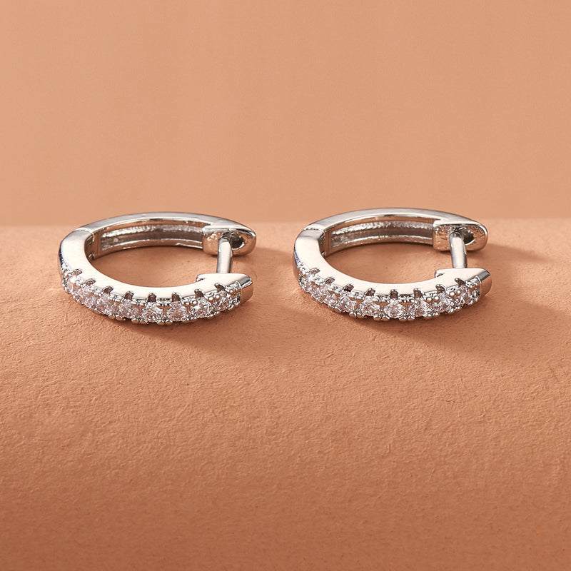 Simple Geometric Heart Zirconia Alloy Earrings