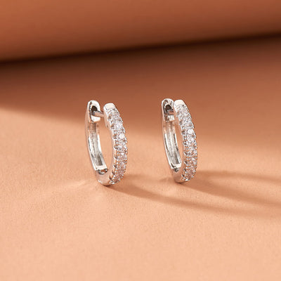 Simple Geometric Heart Zirconia Alloy Earrings