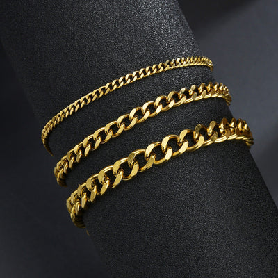 Simple Cuban Chain Titanium Steel Bracelet - Fashion Hip Hop Style