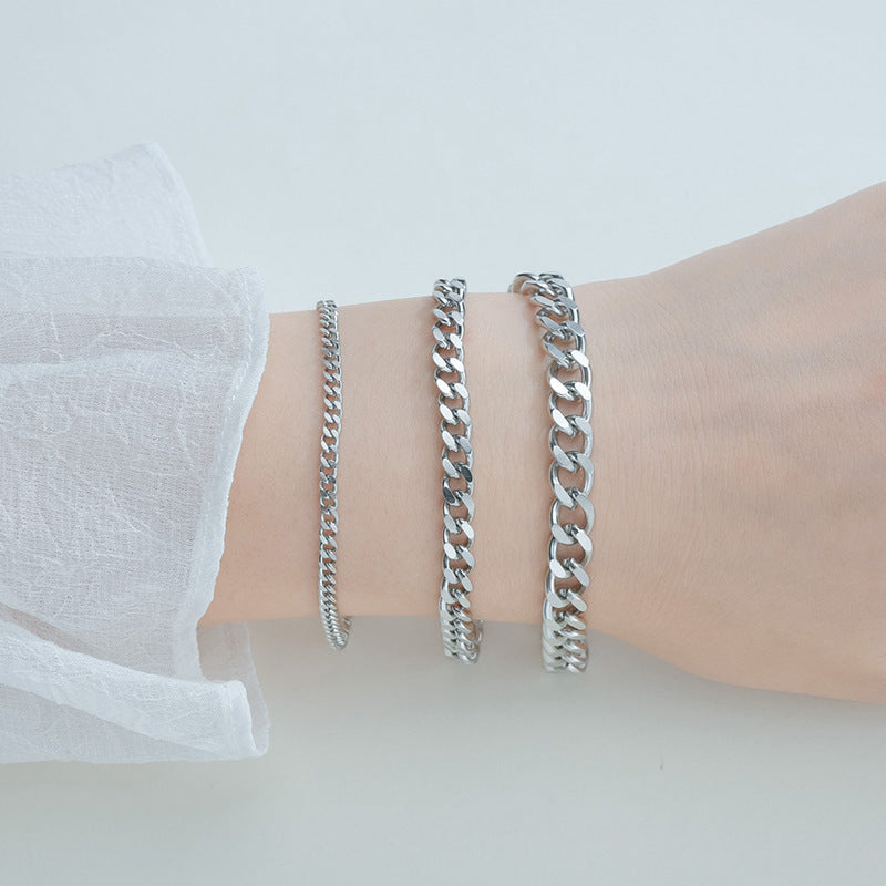 Simple Cuban Chain Titanium Steel Bracelet - Fashion Hip Hop Style