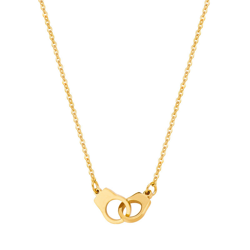 Simple Handcuff Shaped Sterling Silver Necklace