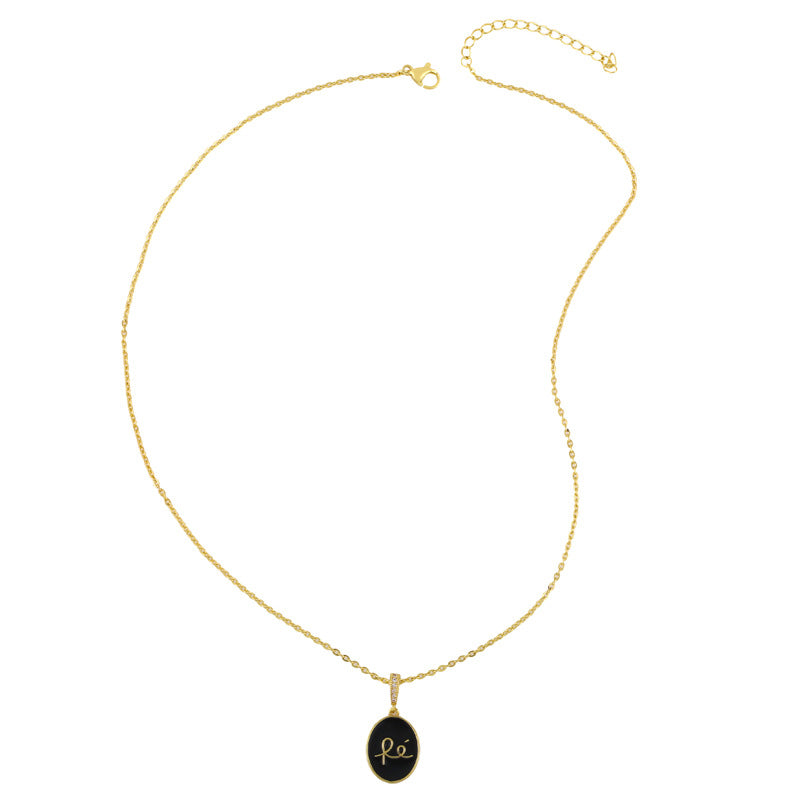 Simple Minimalist Letter Pendant Necklace for Women