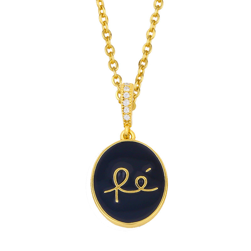 Simple Minimalist Letter Pendant Necklace for Women