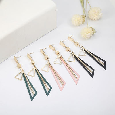 Simple Geometric Triangle Dangle Earrings