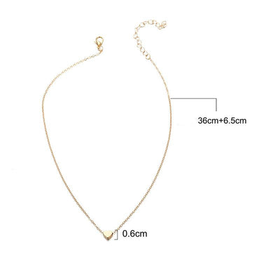 Simple Metal Alloy Heart Pendant Necklace for Women
