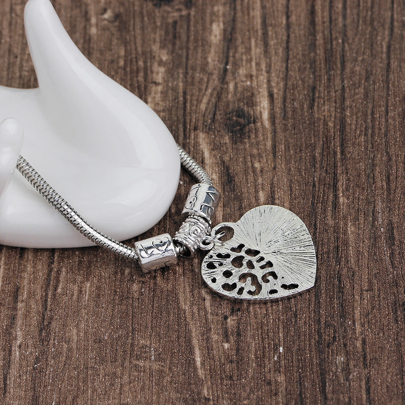 Mother and Daughter Forever Heart-shaped Tag Bracelet and Necklace Set