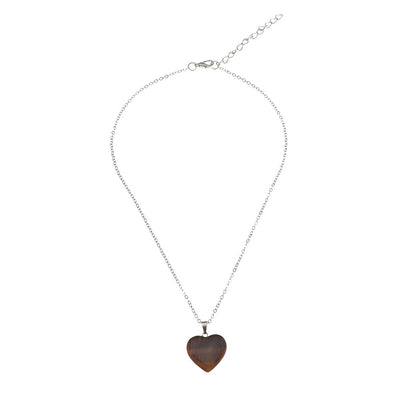 Simple Resin Stone Heart Pendant Necklace - Multi-Color Trendy Chain