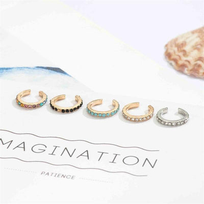 Simple Rhinestone U-Shaped Ear Cuff Clip Earrings
