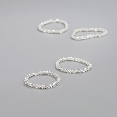 Simple Galaxy Chain Ring 925 Sterling Silver Minimalist Design
