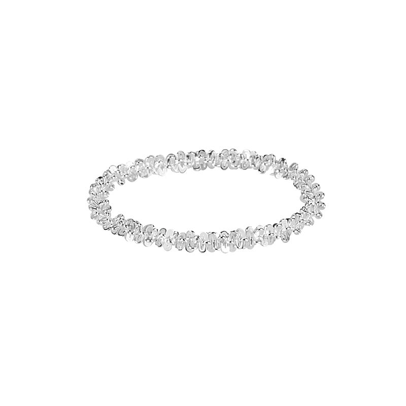 Simple Galaxy Chain Ring 925 Sterling Silver Minimalist Design