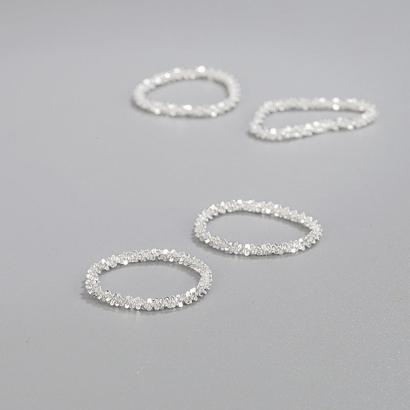 Simple Galaxy Chain Ring 925 Sterling Silver Minimalist Design
