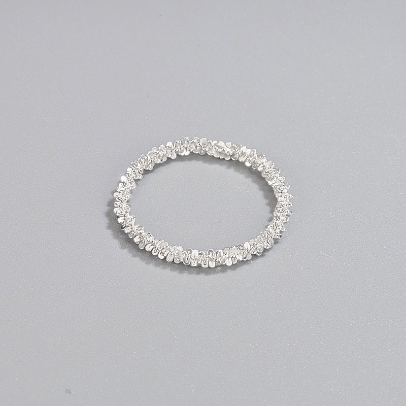 Simple Galaxy Chain Ring 925 Sterling Silver Minimalist Design