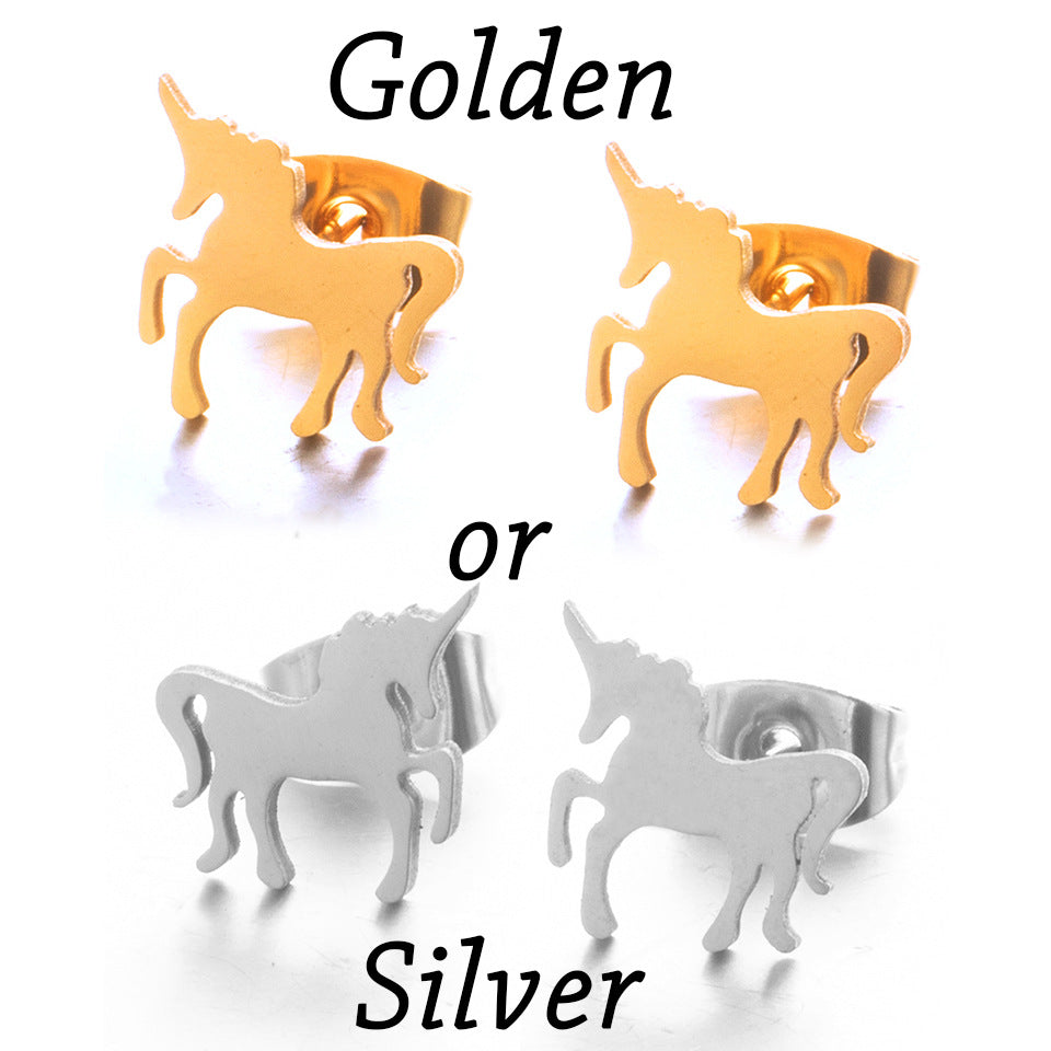 Simple Stainless Steel Cartoon Animal Earrings