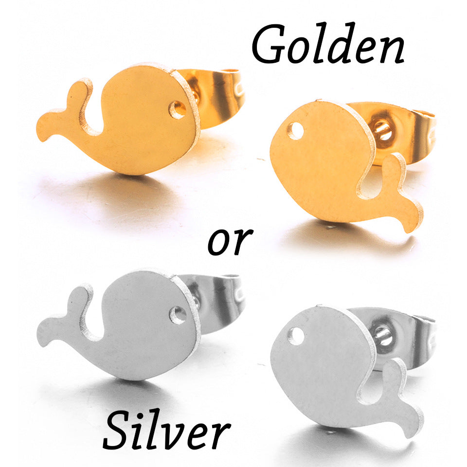 Simple Stainless Steel Cartoon Animal Earrings