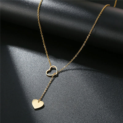 Stainless Steel Heart-shaped Pendant Necklace for Women