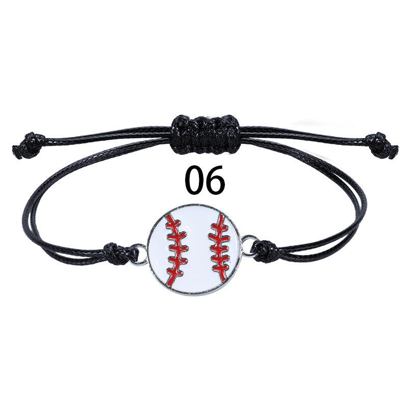 Simple Style Sports Fan Adjustable Wax Cord Bracelet