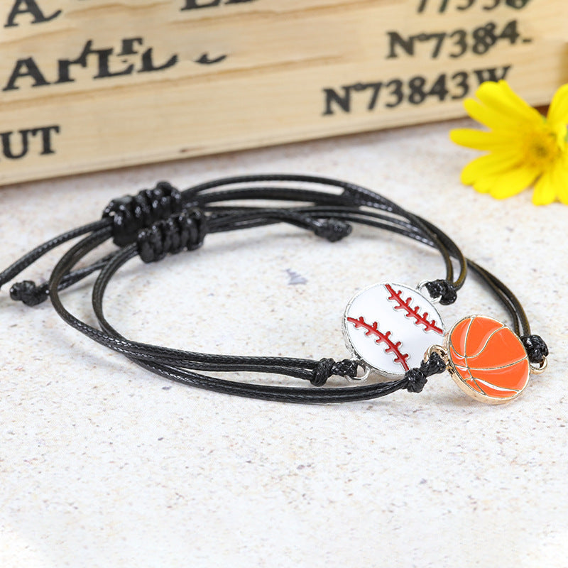 Simple Style Sports Fan Adjustable Wax Cord Bracelet