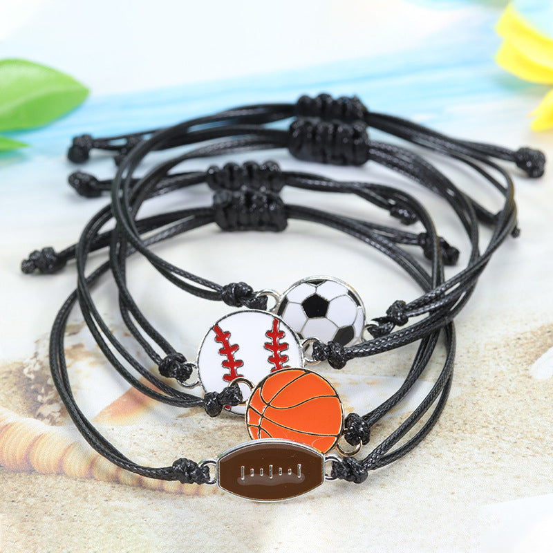Simple Style Sports Fan Adjustable Wax Cord Bracelet
