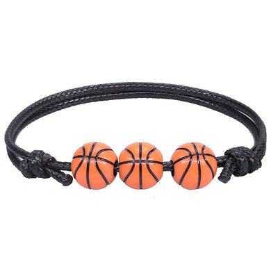 Acrylic Sports Bracelet - Basketball, Football, Baseball, Tennis Unisex Handmade Cord Design