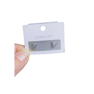 Simple Cartoon Mouse Zircon Inlay Copper Stud Earrings