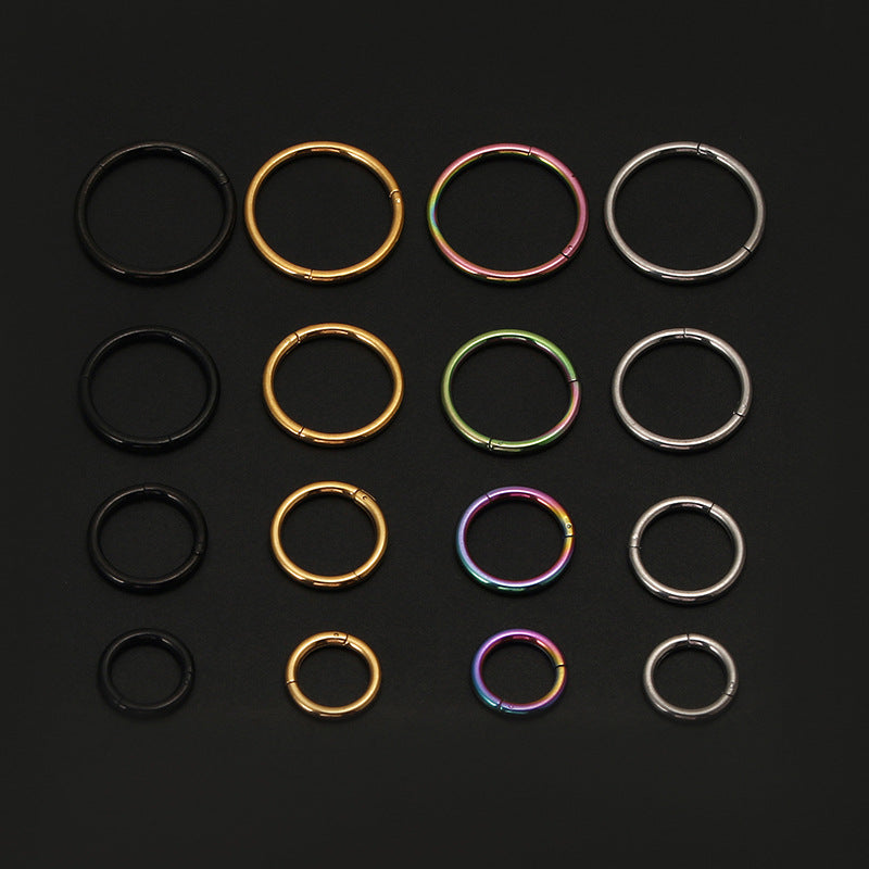 Simple Style 316L Stainless Steel Seamless Nose Hoop Ring