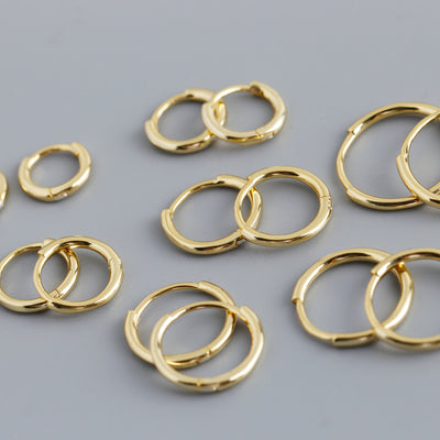 Simple Style Sterling Silver Circle Hoop Earrings