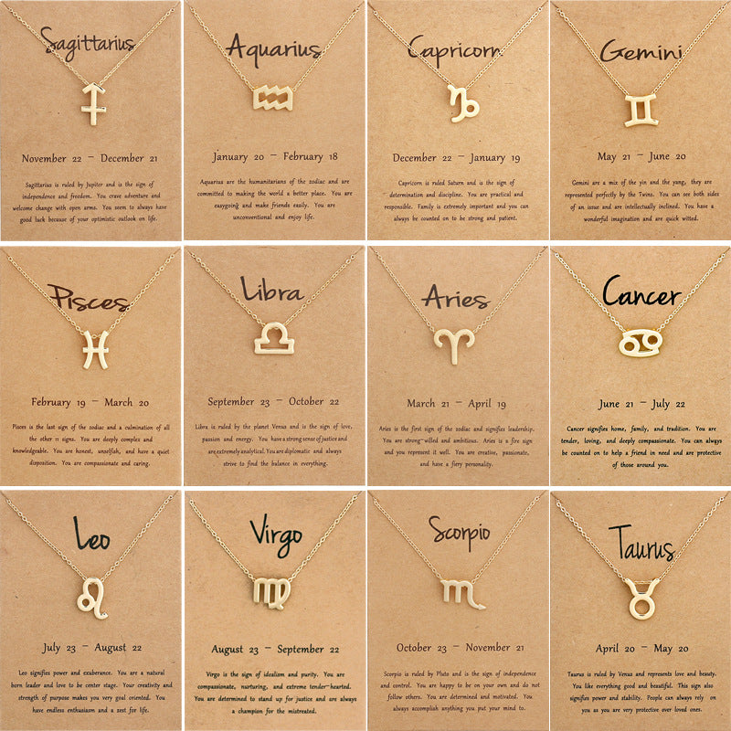 Simple Constellation Alloy Pendant Necklace for Women