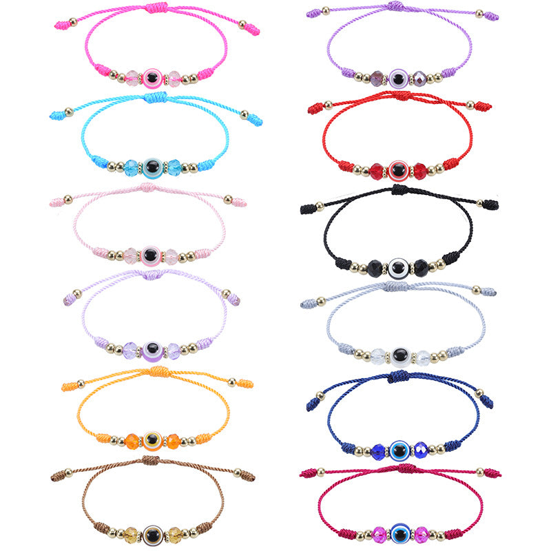 Minimalist Evil Eye Resin Beaded Adjustable Unisex Bracelet