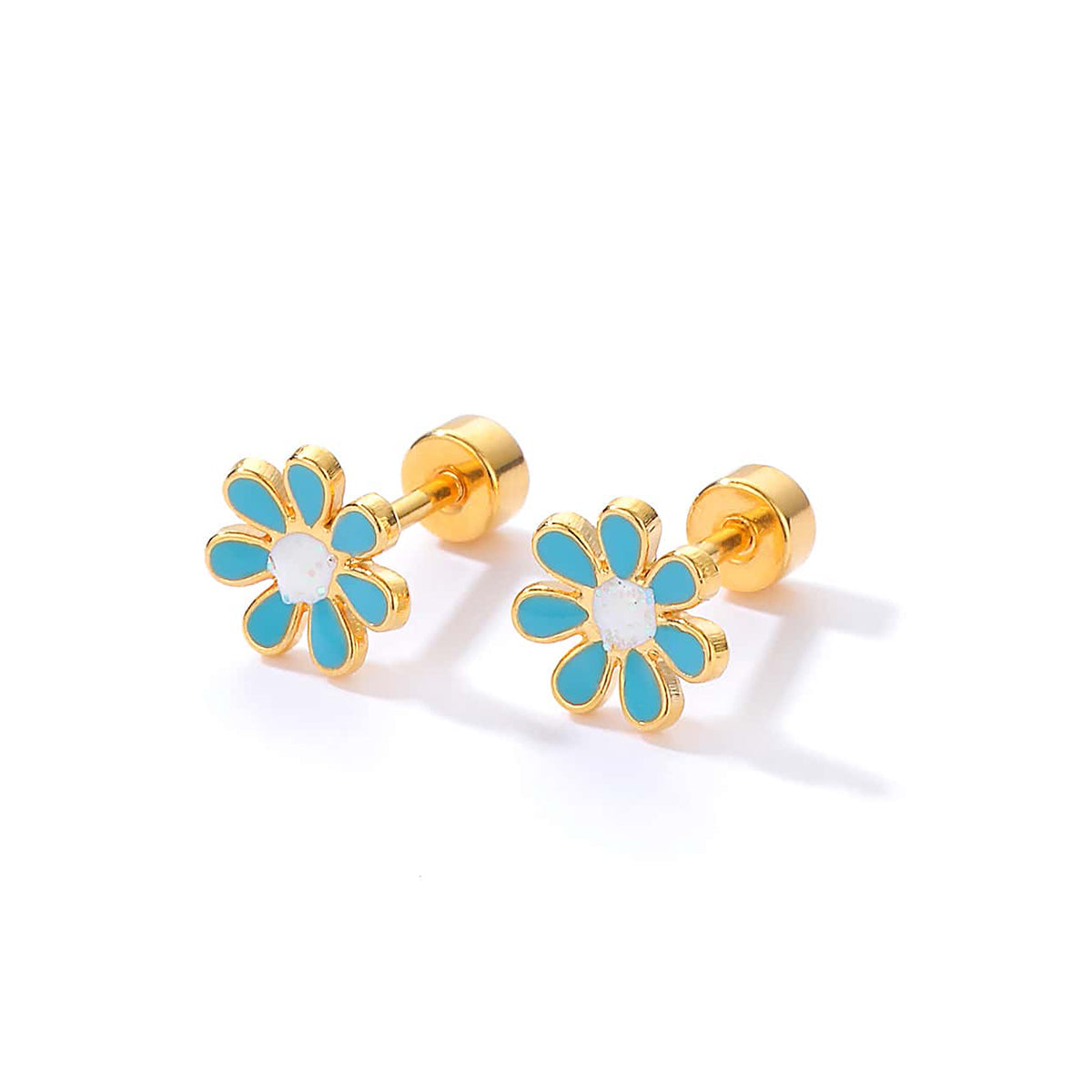 Simple Style Clover Flower Stainless Steel Stud Earrings