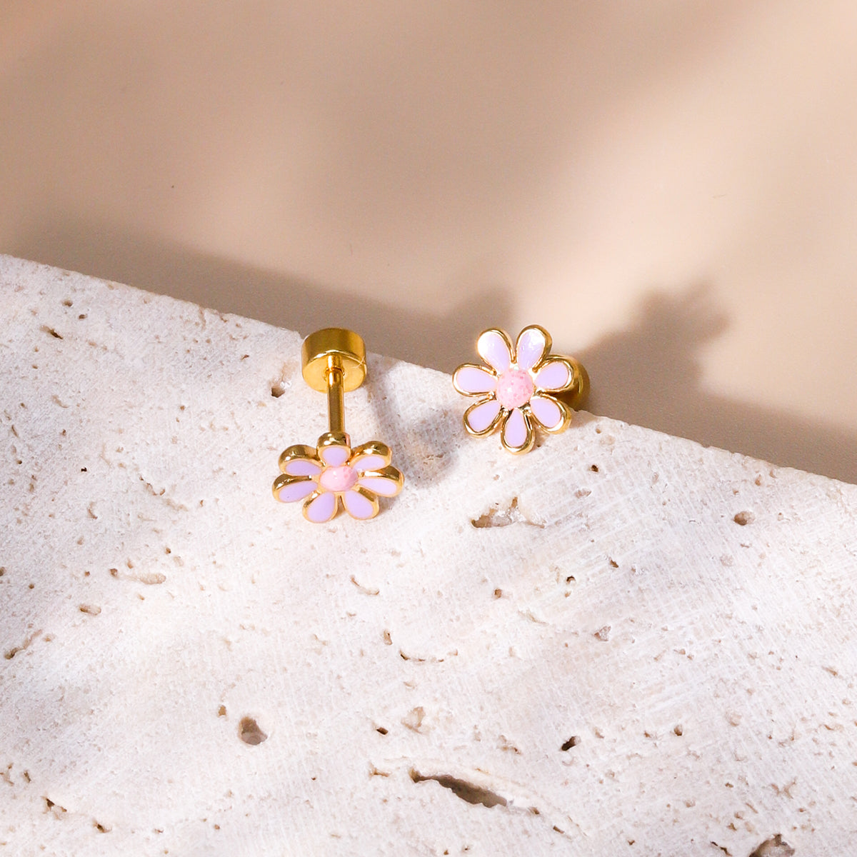 Simple Style Clover Flower Stainless Steel Stud Earrings