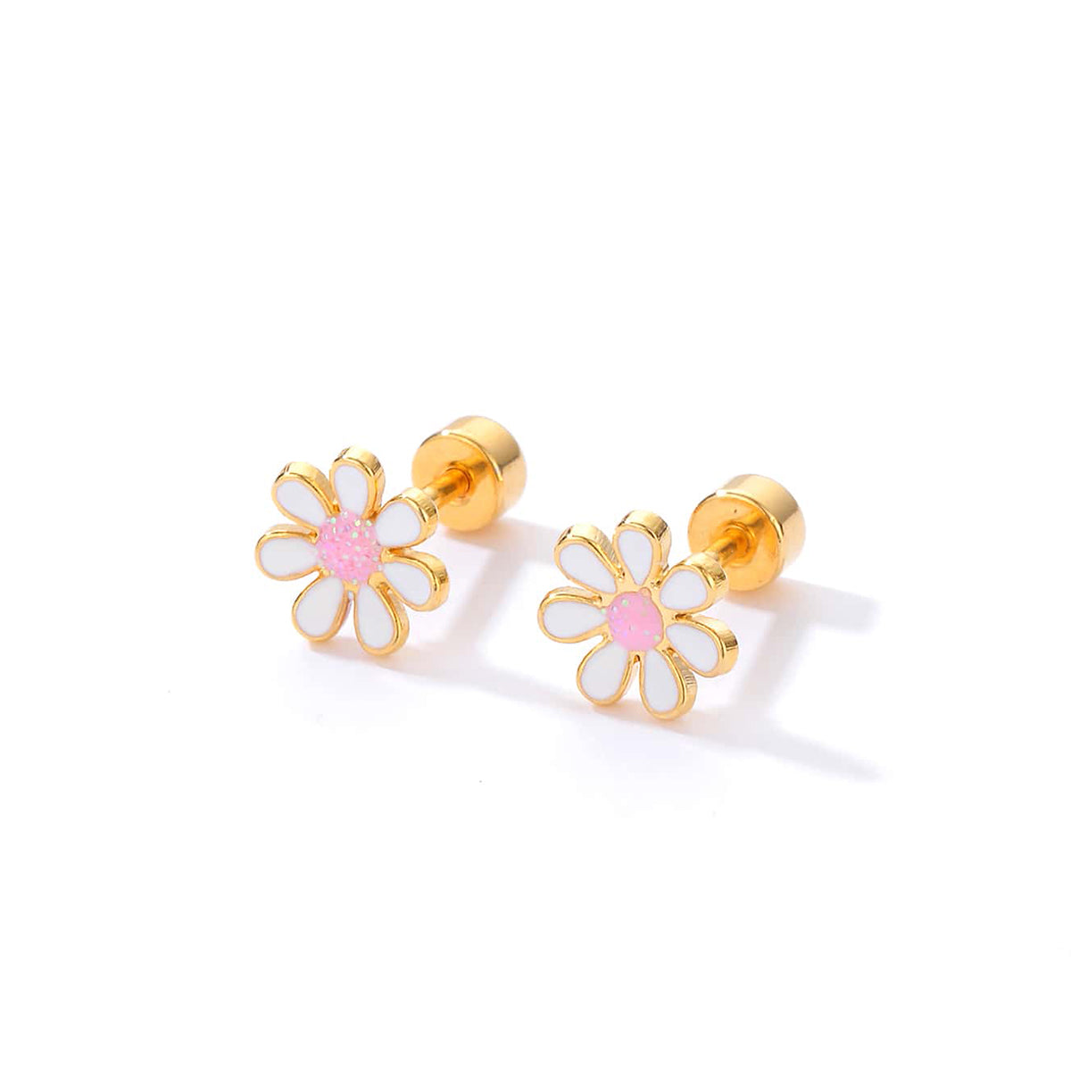 Simple Style Clover Flower Stainless Steel Stud Earrings