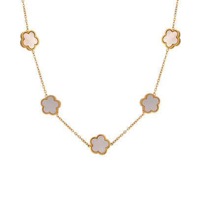 Simple Clover Titanium Steel Patchwork Necklace - Minimalist Luxury Design