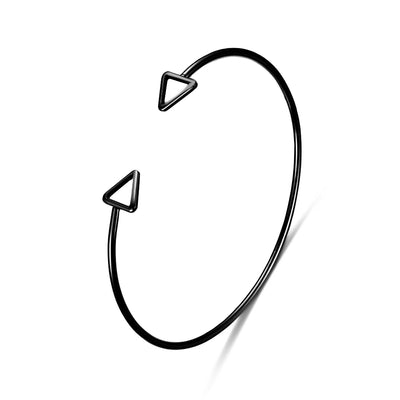 Simple Geometric Triangle Open Cuff Bracelet