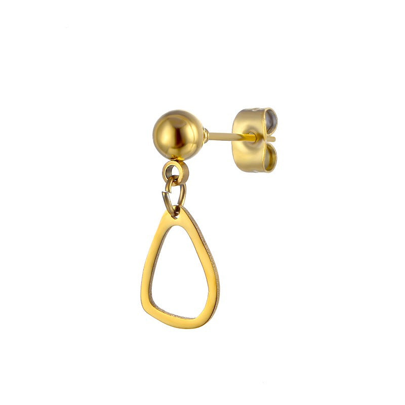 Simple Geometric Cross Stainless Steel Ball Stud Earrings