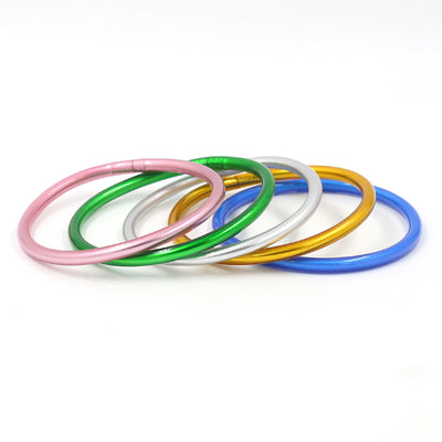 Geometric Unisex Polyester and Metallic PVC Silicone Bracelets