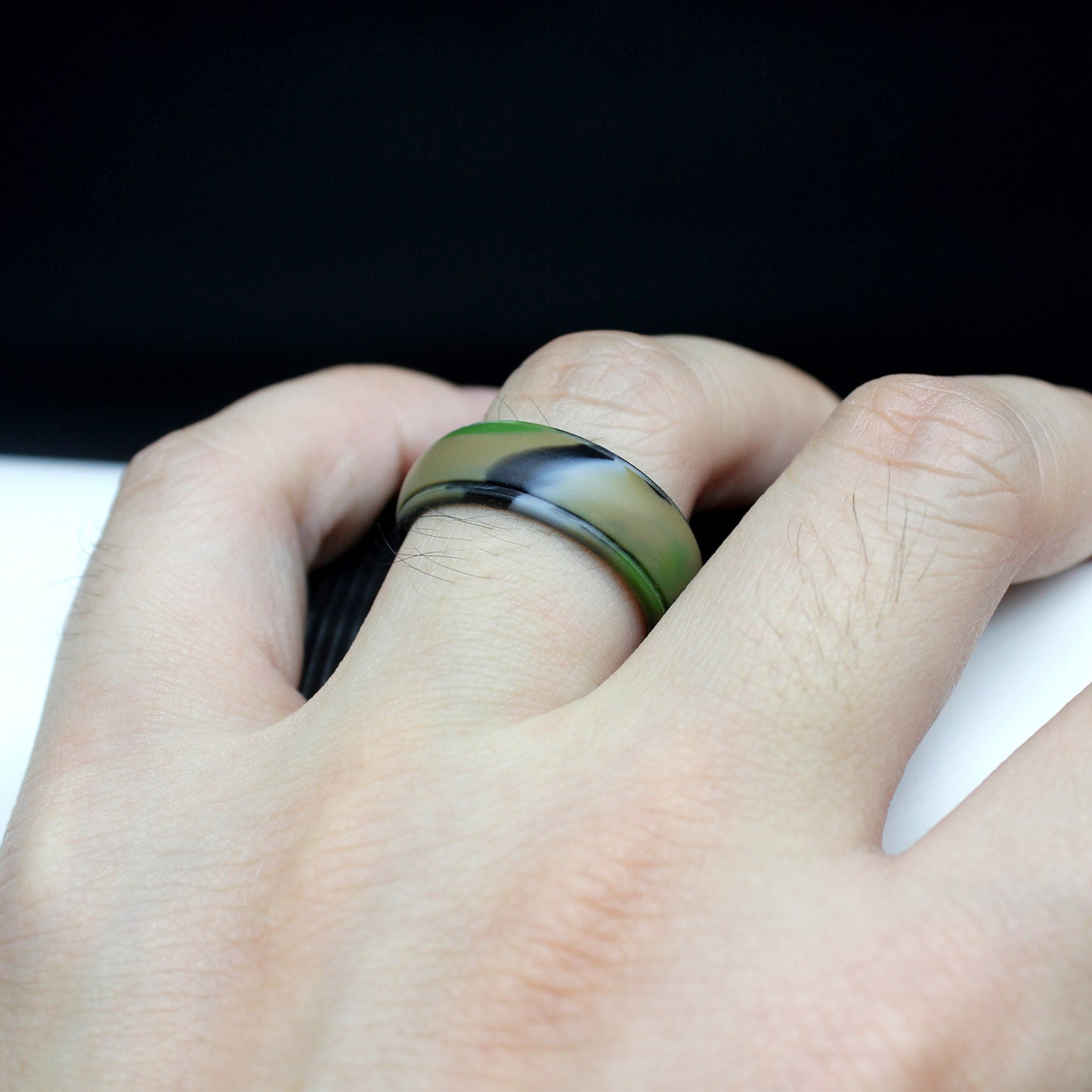 Simple Geometric Silicone Rings Set for Men - 8 Colors