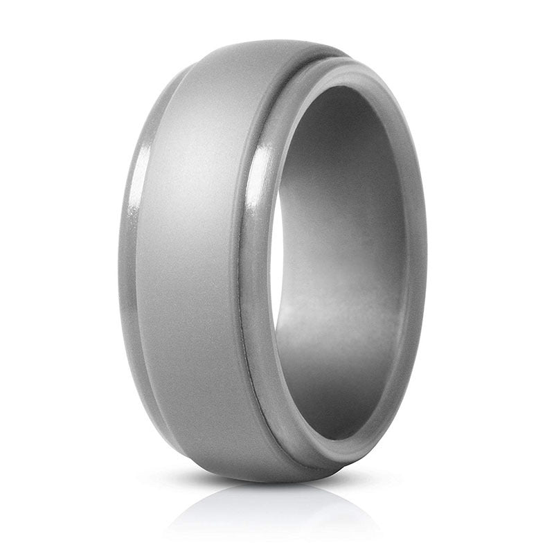 Simple Geometric Silicone Rings Set for Men - 8 Colors