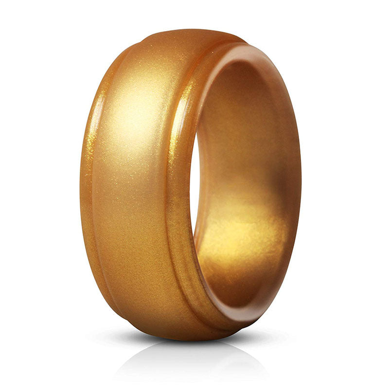 Simple Geometric Silicone Rings Set for Men - 8 Colors