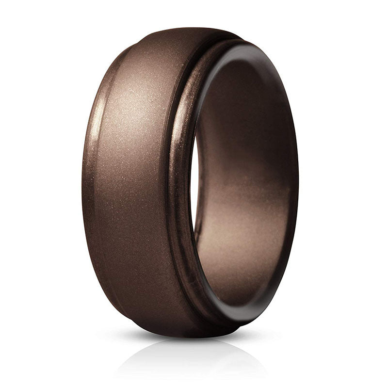 Simple Geometric Silicone Rings Set for Men - 8 Colors