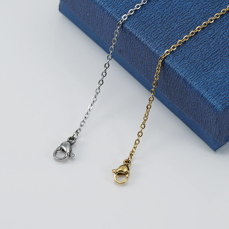 Simple Geometric Gold Plated Stainless Steel Necklace with Lobster Clasp Chain