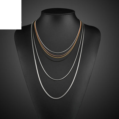 Simple Geometric 18k Gold Plated Stainless Steel Snake Chain Necklace