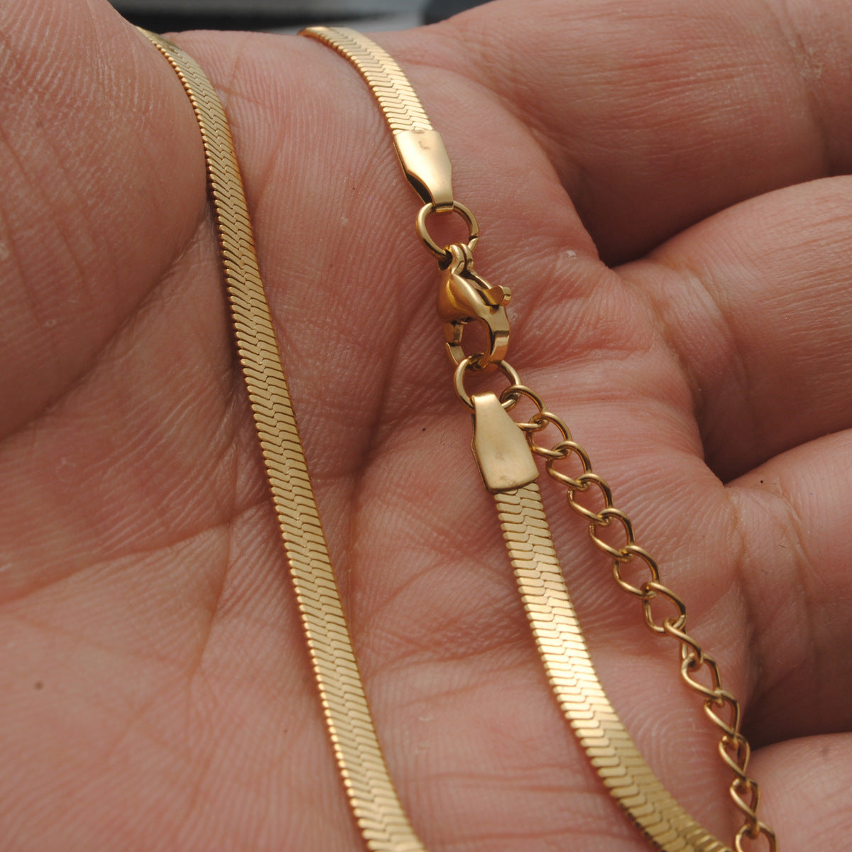 Simple Geometric Stainless Steel Blade Chain Necklace